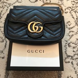***SOLD*** GUCCI GG Marmont Super Mini Black Bag
